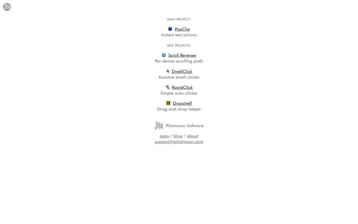 Screenshot of pilotmoon.com
