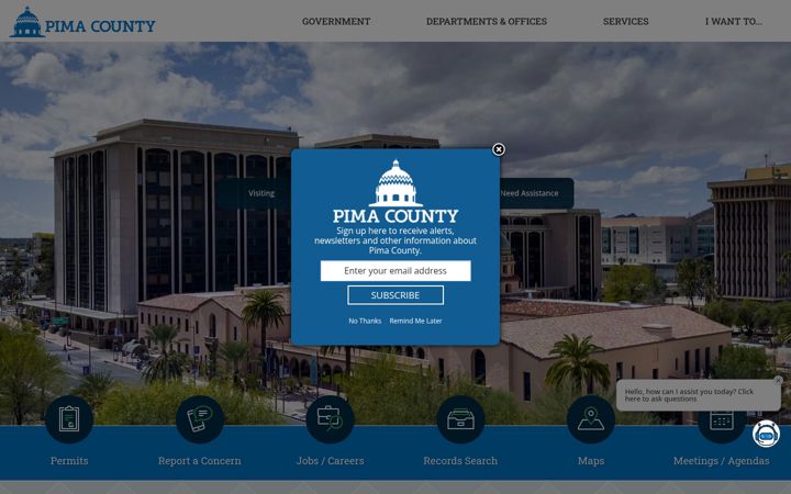 Screenshot ta' pima.gov