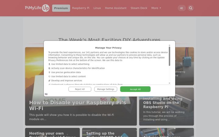 Screenshot of pimylifeup.com