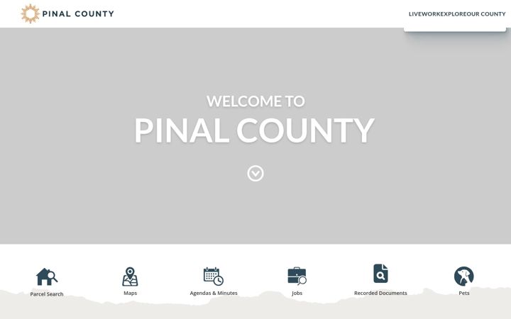 Screenshot of pinal.gov