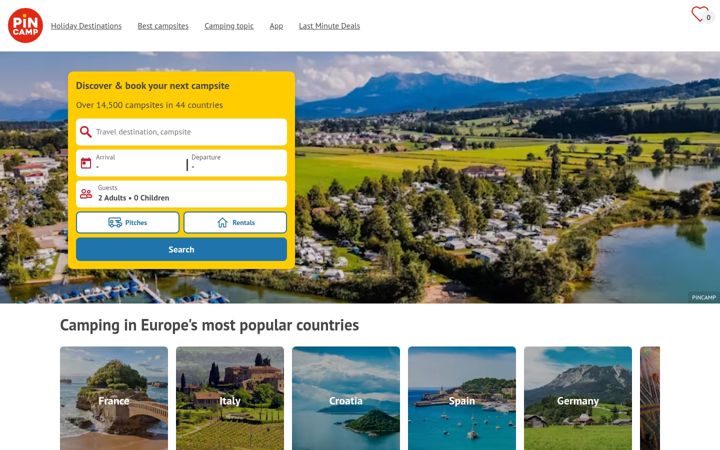 Screenshot of pincamp.com