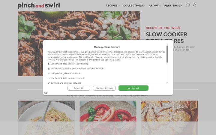 Screenshot of pinchandswirl.com