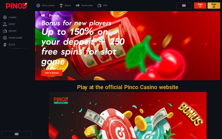 Screenshot of pinco-casino.com
