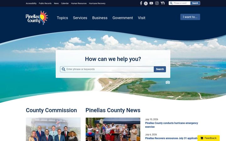 Screenshot of pinellascounty.org