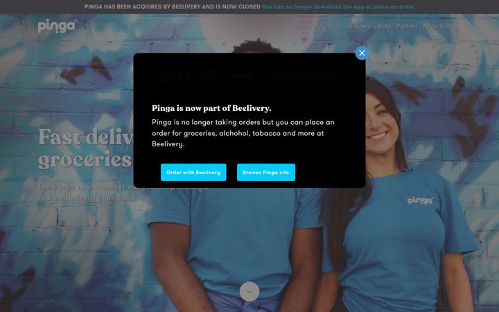 Screenshot of pinga.co.uk