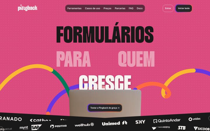 Screenshot of pingback.com