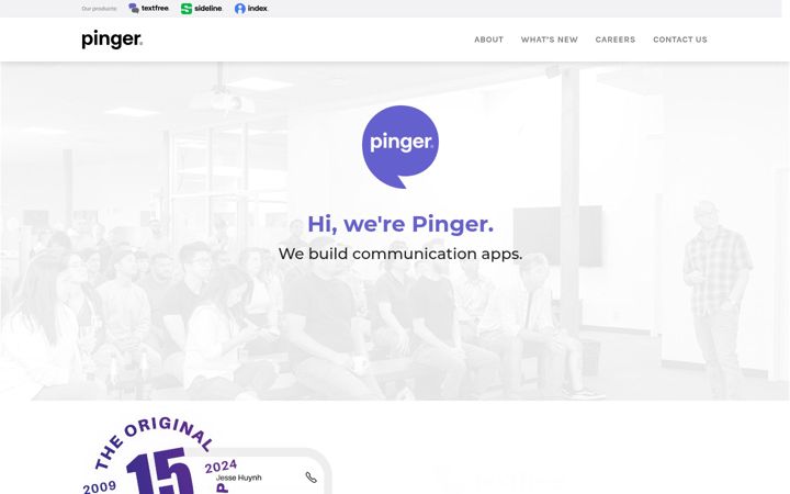 Captura de ecrã de pinger.com