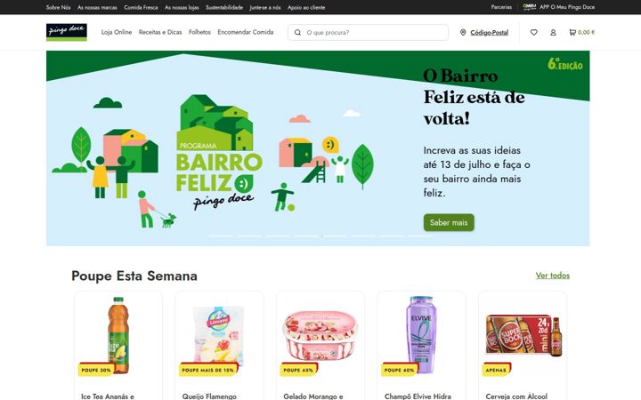 Screenshot of pingodoce.pt