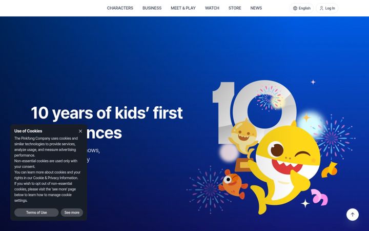 Screenshot of pinkfong.com