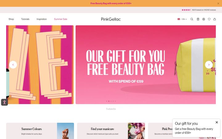 Screenshot of pinkgellac.com