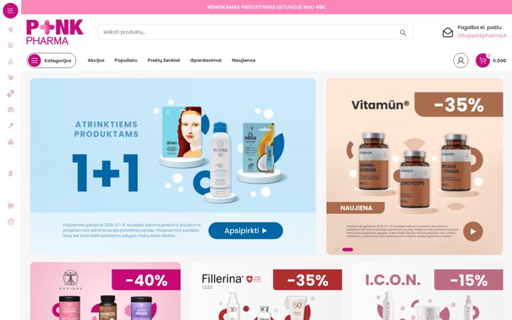 Zrzut ekranu pinkpharma.lt