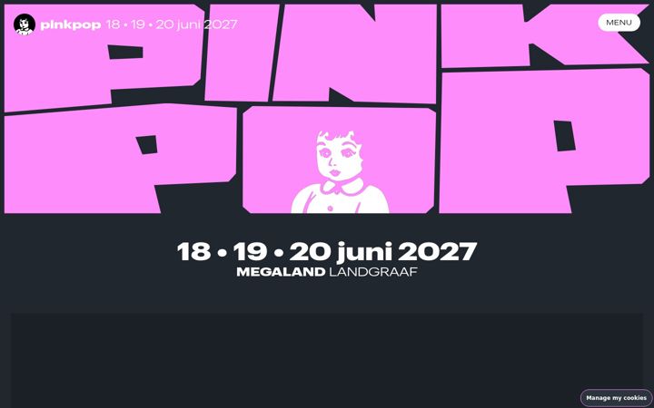 Kuvakaappaus sivustosta pinkpop.nl