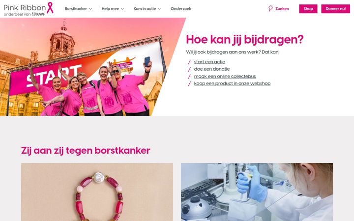 Skærmbillede af pinkribbon.nl