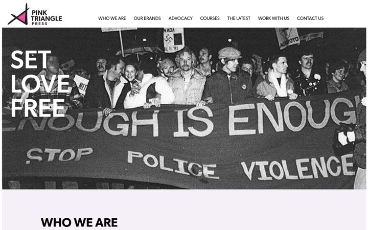 Screenshot of pinktriangle.ca