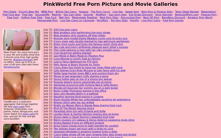 Screenshot von pinkworld.com