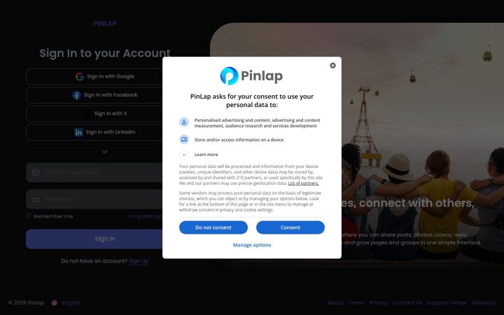 Screenshot of pinlap.com