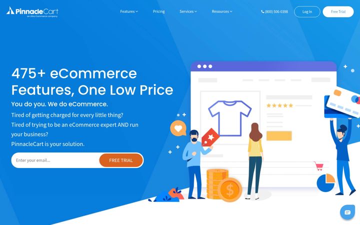 Zrzut ekranu pinnaclecart.com
