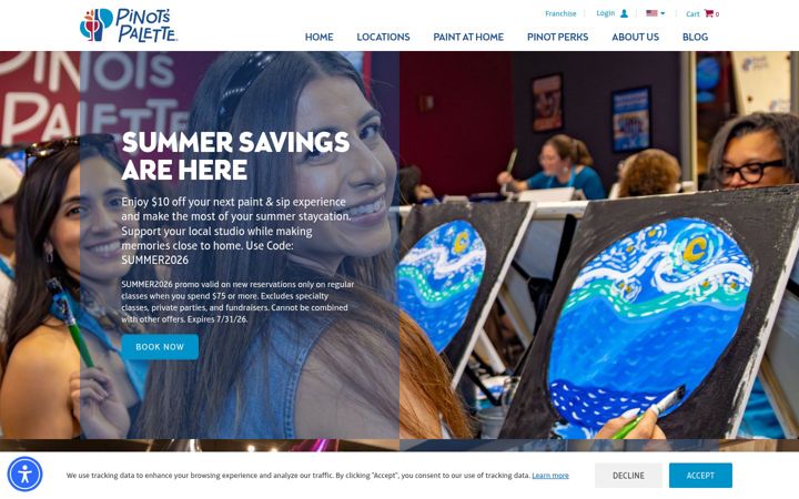 Screenshot of pinotspalette.com