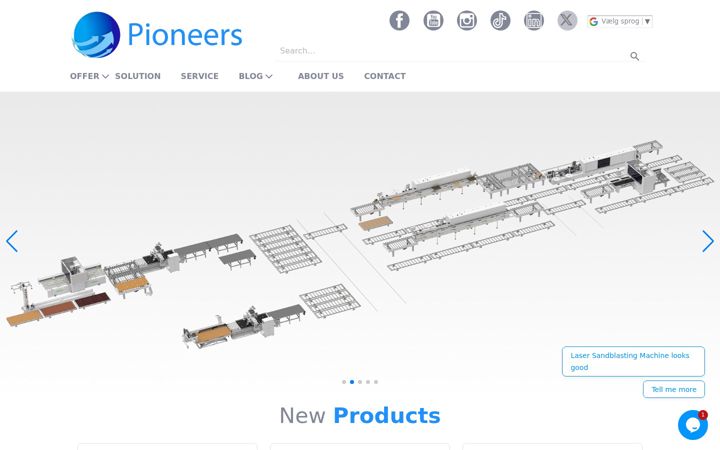 Snímek obrazovky pioneerscnc-tech.com