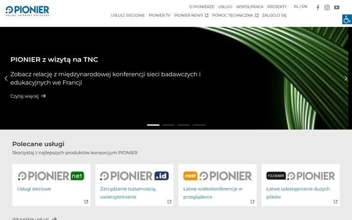 Screenshot of pionier.net.pl