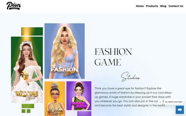 Screenshot of pionstudios.com