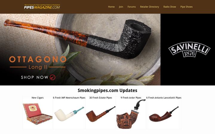 Screenshot of pipesmagazine.com