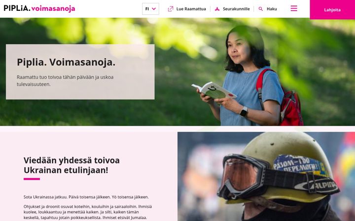 Screenshot of piplia.fi
