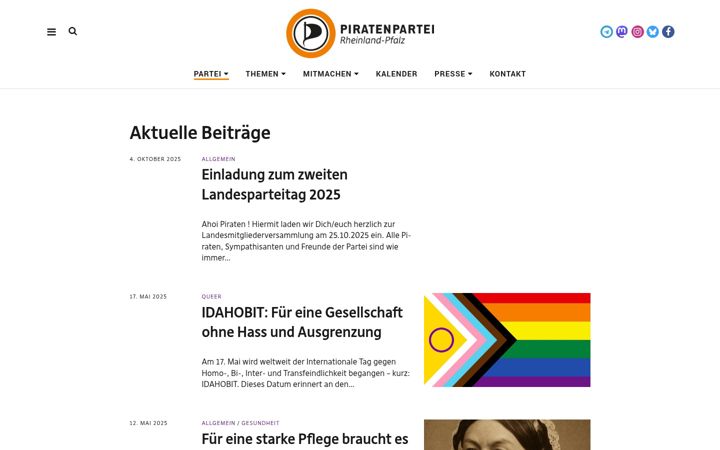 Screenshot of piraten-rlp.de