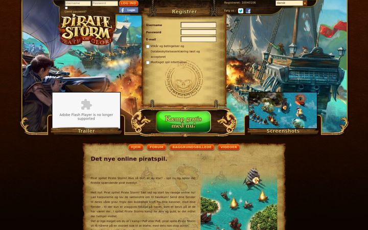 Screenshot of piratestorm.com