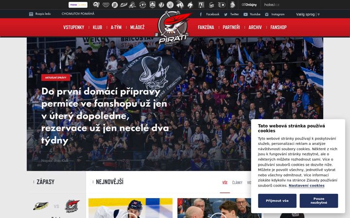 Screenshot of piratichomutov.cz