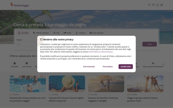 Screenshot of piratinviaggio.it
