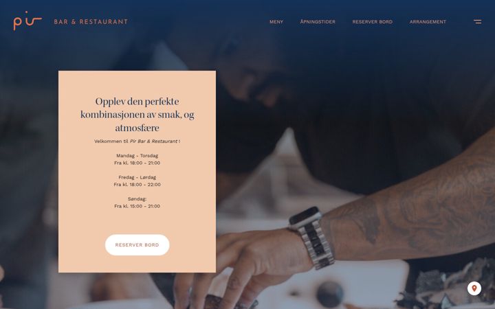 Screenshot stránky pirbarogrestaurant.no