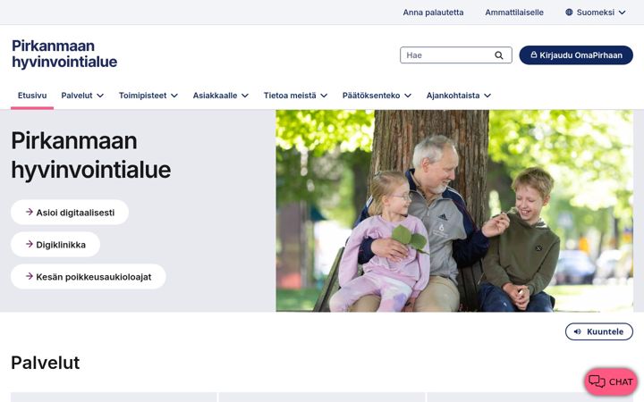 Screenshot of pirha.fi