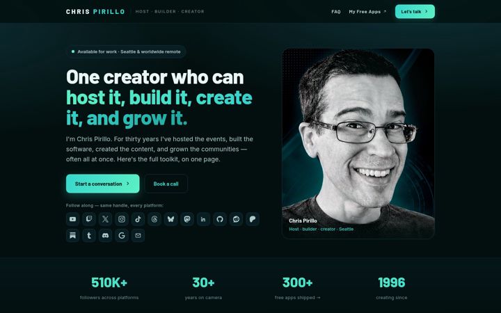 Screenshot of pirillo.com