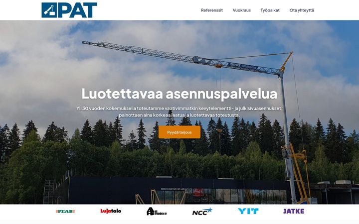 Ekrānuzņēmums no pirkanmaanasennustekniikka.fi