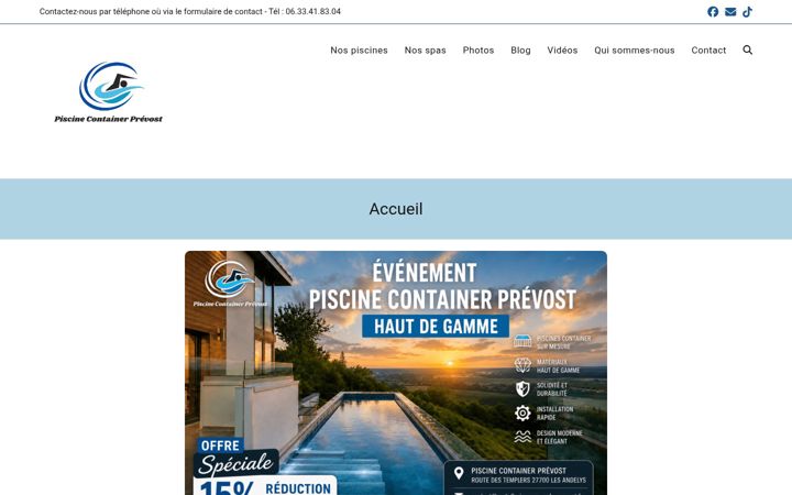 Screenshot di piscine-container-prevost.com