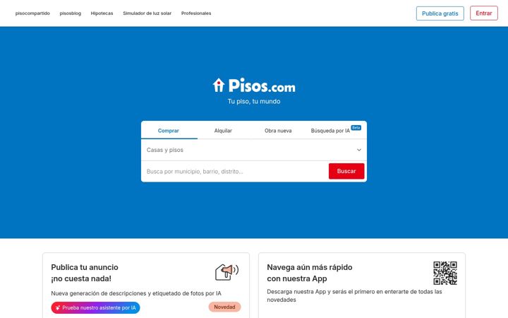 Capture d'écran de pisos.com