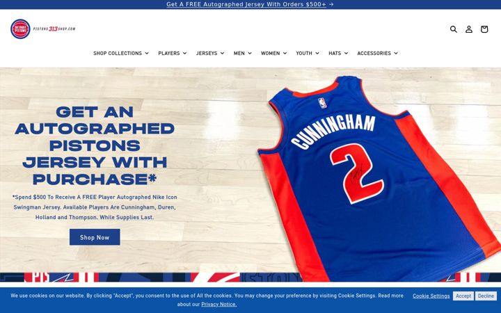 Screenshot of pistons313shop.com