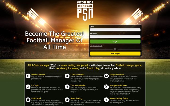 Screenshot of pitchsidemanager.com