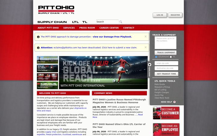 Екранна снимка на pittohio.com