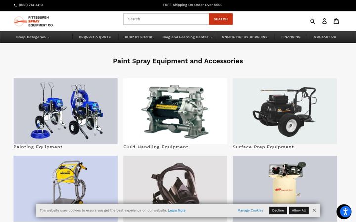 Screenshot of pittsburghsprayequip.com
