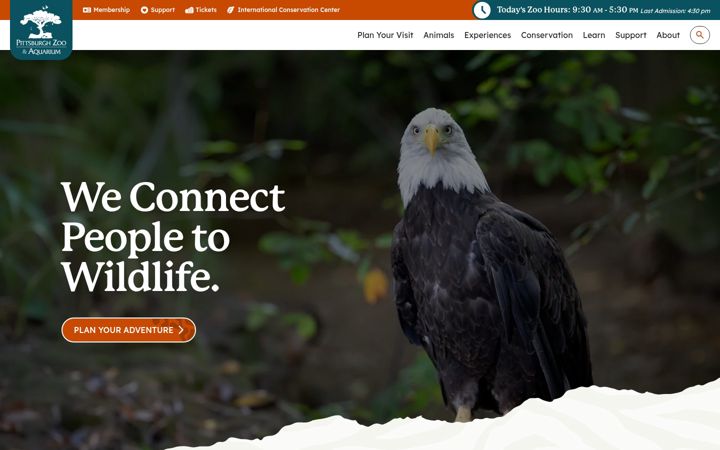 Screenshot of pittsburghzoo.org