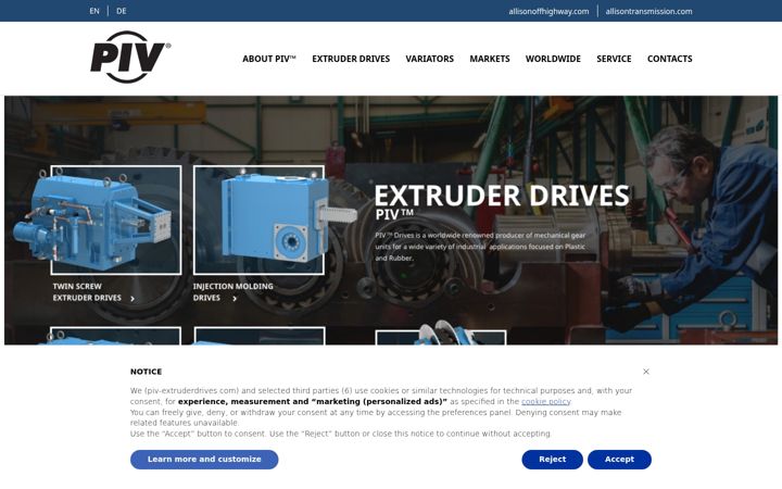 Skjámynd af piv-extruderdrives.com