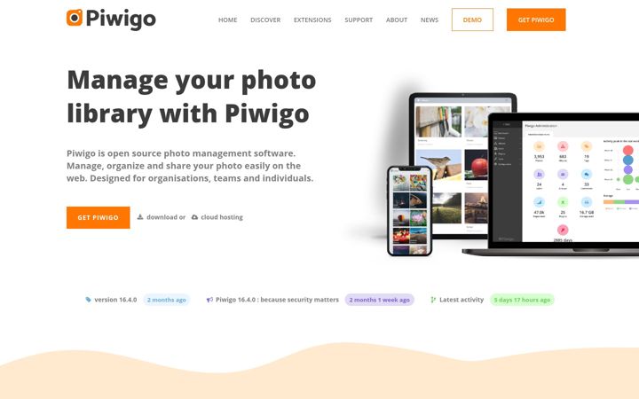 Screenshot of piwigo.org