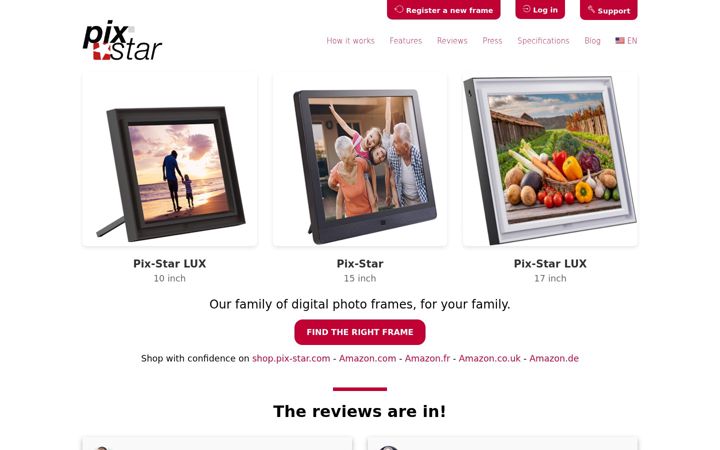 Screenshot of pix-star.com