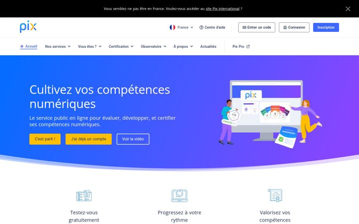 Screenshot of pix.fr