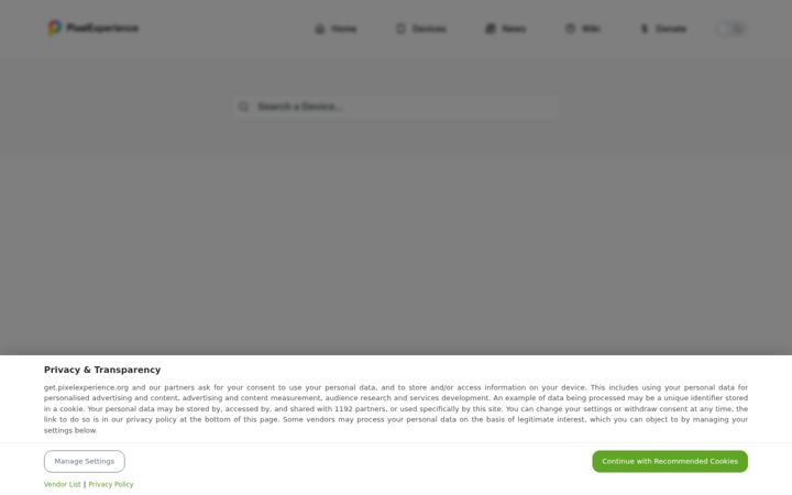 Screenshot of pixelexperience.org