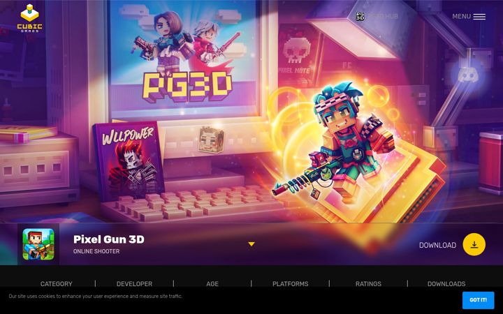 Ekrano kopija pixelgun3d.com