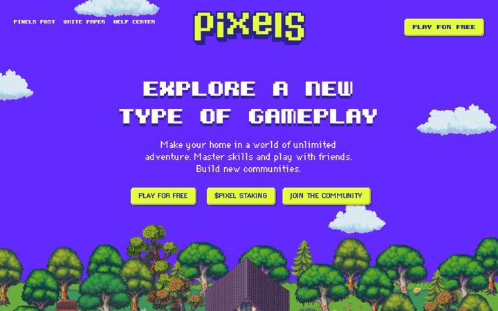 Screenshot of pixels.xyz