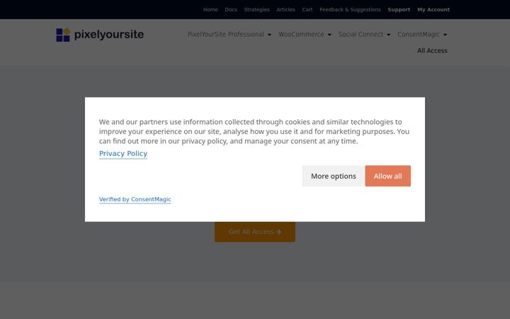 Screenshot of pixelyoursite.com